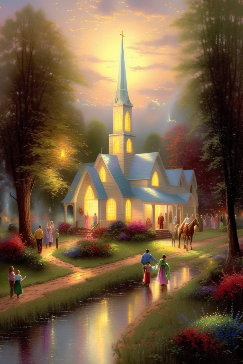 00415-3758890626-_lora_Thomas Kinkade Style_1_Thomas Kinkade Style - Thomas kinkade style painting church countryside family majesty light servin.png